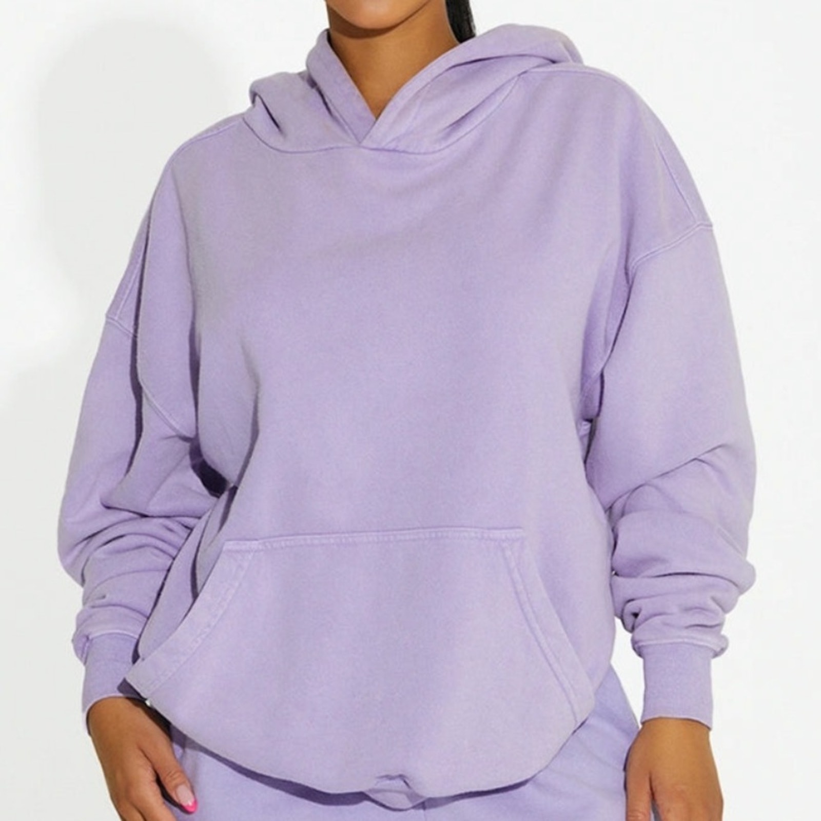 Naked Wardrobe Classic Oversized Hoodie - Light Purple Size L